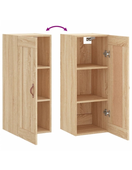 Mobile a Parete Rovere Sonoma 34,5x34x90 cm Legno Multistrato