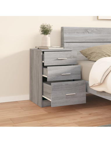 Comodino Grigio Sonoma 40x40x63 cm in Legno Multistrato