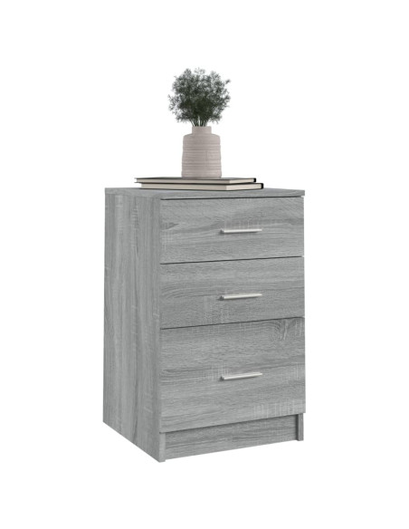 Comodino Grigio Sonoma 40x40x63 cm in Legno Multistrato