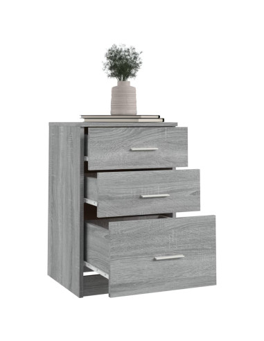 Comodino Grigio Sonoma 40x40x63 cm in Legno Multistrato
