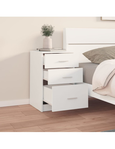 Comodino Bianco 40x40x63 cm in Legno Multistrato