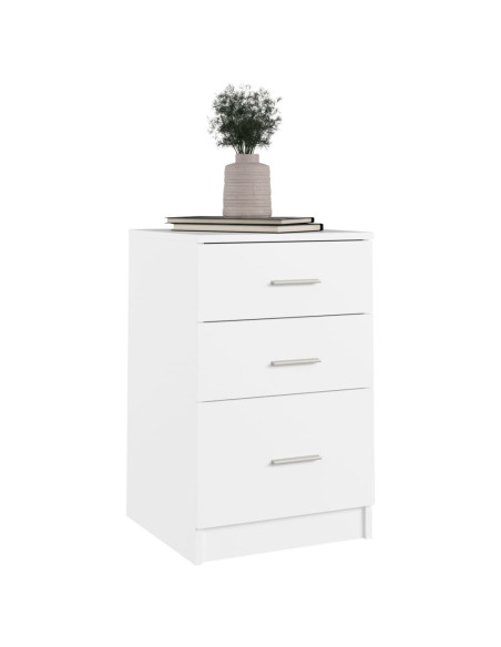 Comodino Bianco 40x40x63 cm in Legno Multistrato