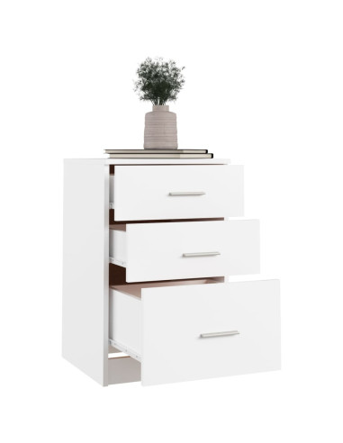 Comodino Bianco 40x40x63 cm in Legno Multistrato