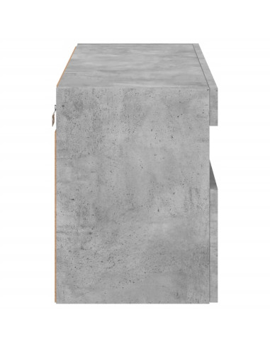 Mobile TV a Parete con Luci LED Grigio Cemento 80x30x40 cm
