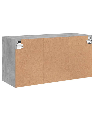 Mobile TV a Parete con Luci LED Grigio Cemento 80x30x40 cm