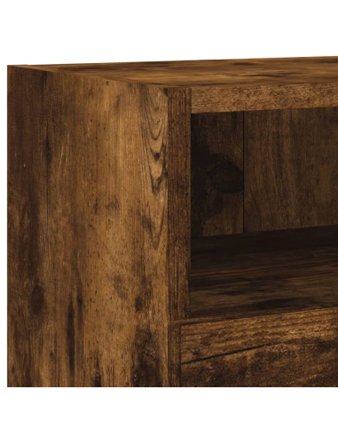 Mobili TV a Muro 5pz Rovere Fumo in Legno Multistrato