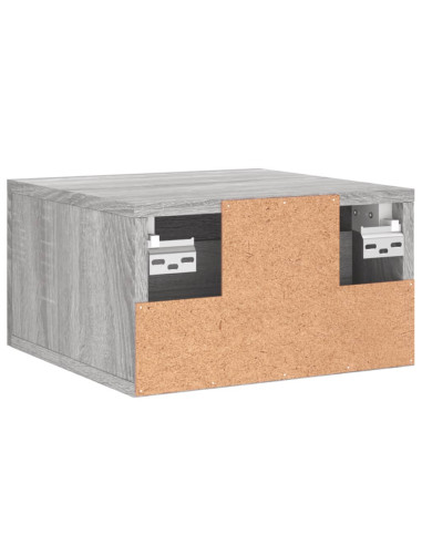 Comodino a Muro Grigio Sonoma 35x35x20 cm