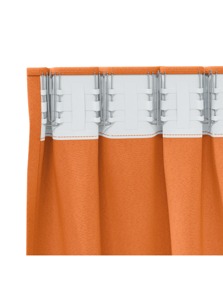 Tende con tende 2 pcs Arancione Vivo 225 x 140 cm Poliestere