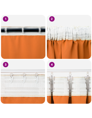 Tende Blackout con Anelli 2 pcs Arancione Vivo 225 x 140 cm