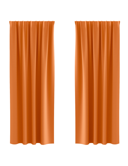 Tende con tende 2 pcs Arancione Vivo 225 x 140 cm Poliestere