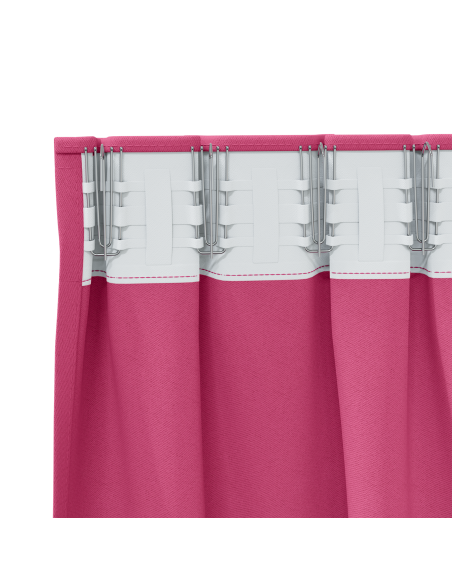 Tende con tende 2 pcs Rosa Vivo 225 x 140 cm Poliestere