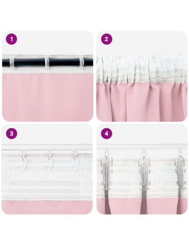 Tende Blackout con Anelli 2 pcs Rosa baby 245 x 140 cm