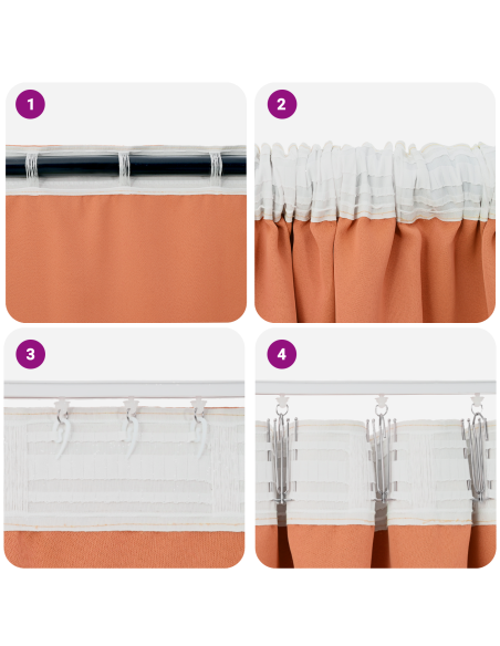 Tende con tende 2 pcs Terracotta 140 x 140 cm Poliestere