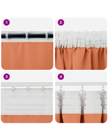 Tende Blackout con Anelli 2 pcs Terracotta 260 x 140 cm