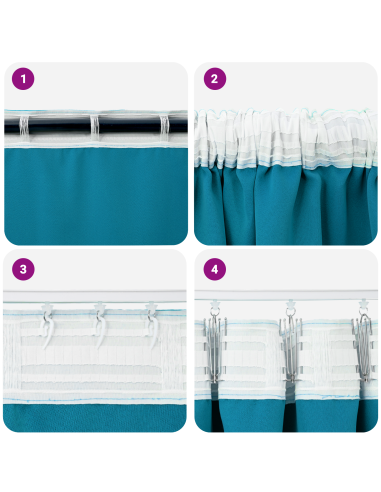 Tende Blackout con Anelli 2 pcs Turchese 140 x 140 cm