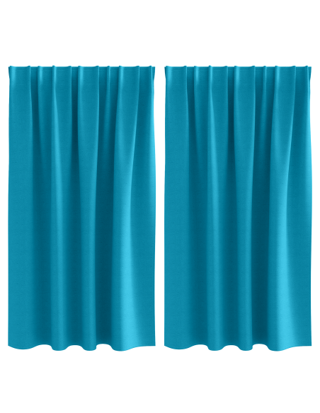 Tende con tende 2 pcs Turchese 140 x 140 cm Poliestere