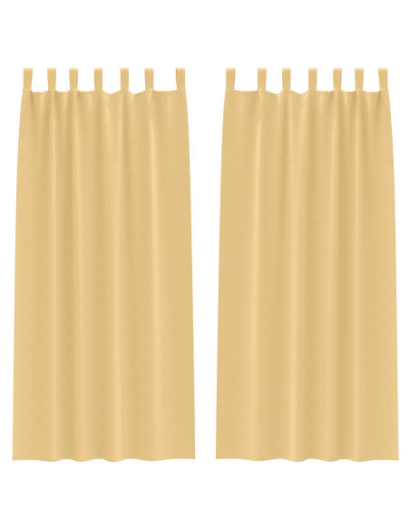 Tende con tende 2 pcs Beige 245 x 140 cm Poliestere