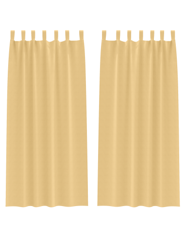 Tende Blackout con Anelli 2 pcs Beige 260 x 140 cm Poliestere