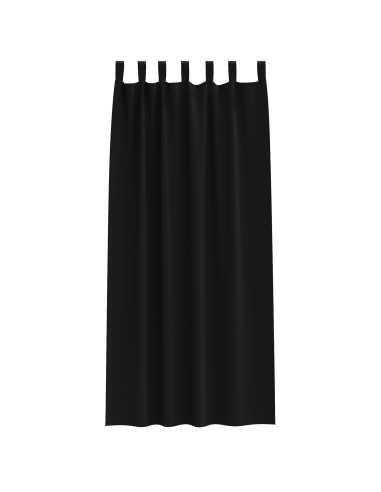 Tende Blackout con Anelli 2 pcs Nero 245 x 140 cm Poliestere