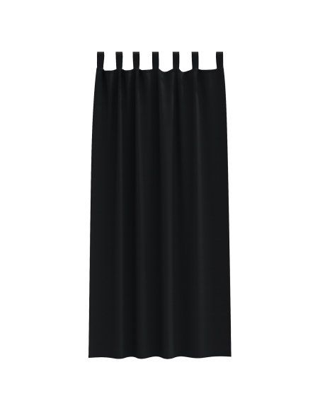 Tende Blackout con Anelli 2 pcs Nero 245 x 140 cm Poliestere