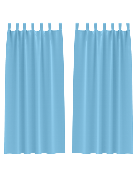 Tende con tende 2 pcs Azzurro 245 x 140 cm Poliestere
