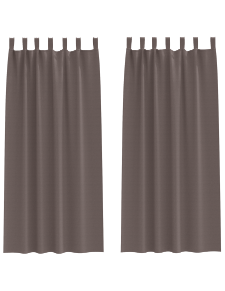 Tende con tende 2 pcs Marrone scuro 245 x 140 cm Poliestere