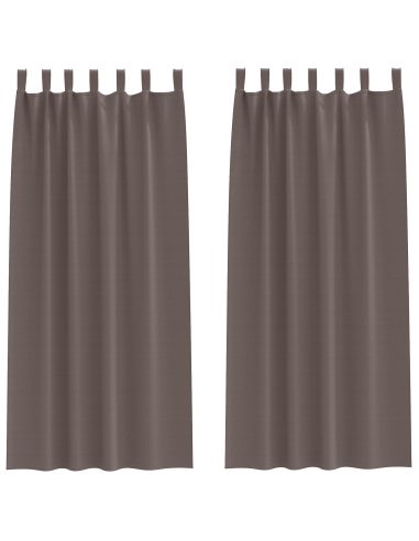 Tende Blackout con Anelli 2 pcs Marrone Scuro 260 x 140 cm