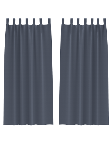Tende Blackout con Anelli 2 pcs Antracite 245 x 140 cm