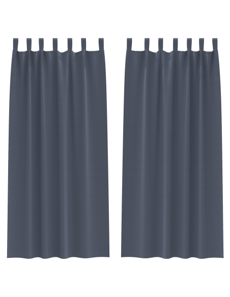 Tende con tende 2 pcs Antracite 245 x 140 cm Poliestere