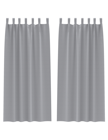 Tende con tende 2 pcs Grigio chiaro 245 x 140 cm Poliestere