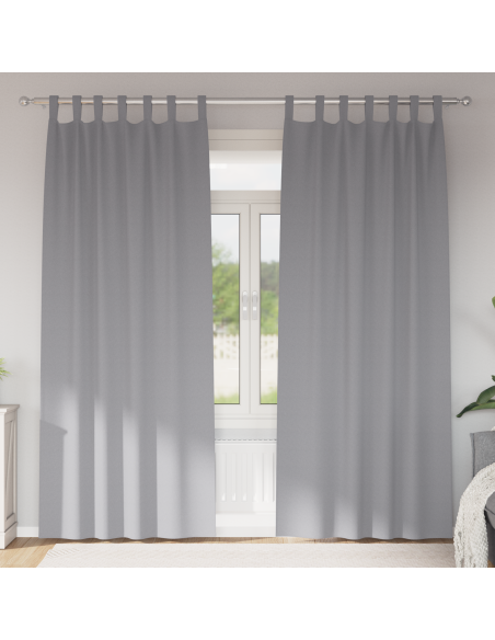 Tende Blackout con Anelli 2 pcs Grigio chiaro 245 x 140 cm