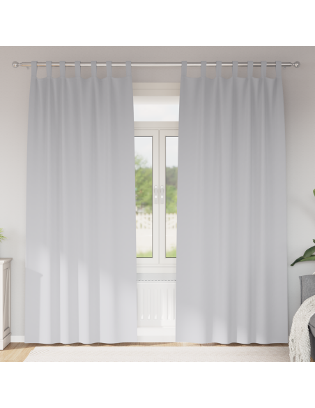 Tende con tende 2 pcs Grigio Chiaro 245 x 140 cm Poliestere