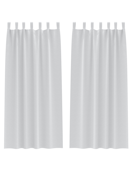 Tende con tende 2 pcs Grigio Chiaro 260 x 140 cm Poliestere