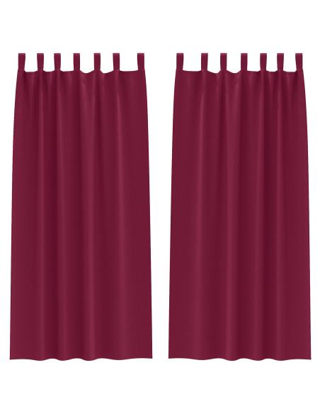 Tende con tende 2 pcs Rosso Vino 245 x 140 cm Poliestere