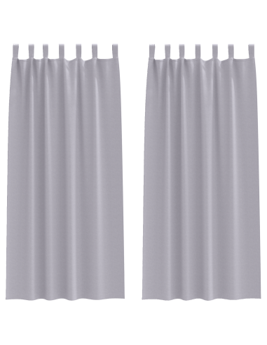 Tende Blackout con Anelli 2 pcs Grigio Metallico 260 x 140 cm