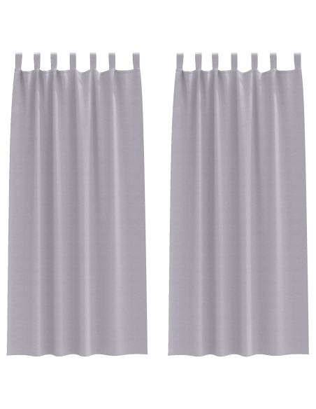 Tende con tende 2 pcs Grigio Metallico 260 x 140 cm Poliestere