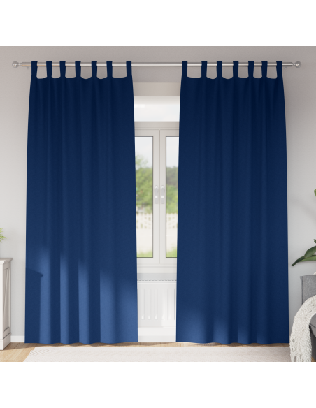 Tende con tende 2 pcs Blu scuro 245 x 140 cm Poliestere