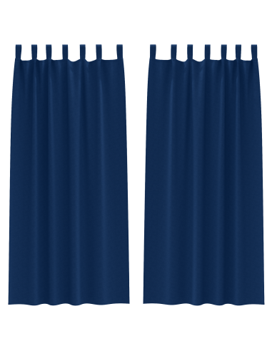 Tende Blackout con Anelli 2 pcs Blu Scuro 260 x 140 cm