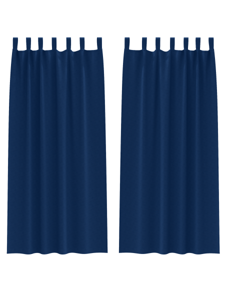 Tende con tende 2 pcs Blu scuro 260 x 140 cm Poliestere