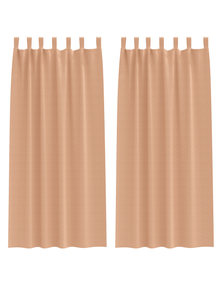 Tende Blackout con Anelli 2 pcs Marrone Chiaro 245 x 140 cm