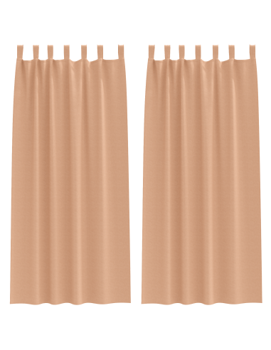 Tende Blackout con Anelli 2 pcs Marrone Chiaro 260 x 140 cm
