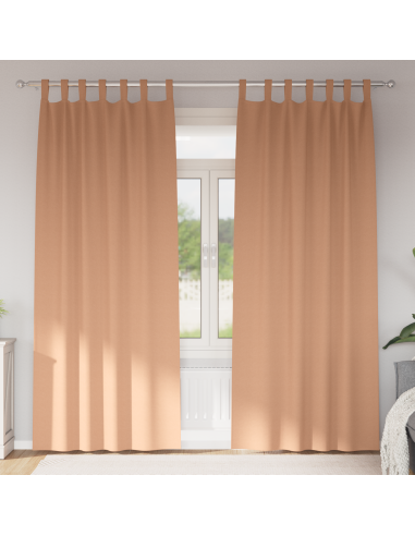 Tende Blackout con Anelli 2 pcs Marrone Chiaro 260 x 140 cm