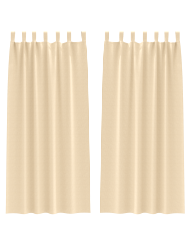Tende Blackout con Anelli 2 pcs Crema 260 x 140 cm Poliestere