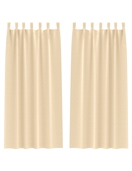 Tende con tende 2 pcs Crema 260 x 140 cm Poliestere