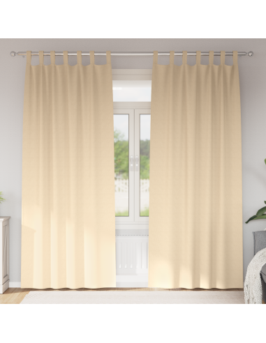 Tende Blackout con Anelli 2 pcs Crema 260 x 140 cm Poliestere