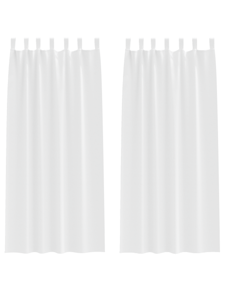 Tende con tende 2 pcs Bianco Puro 260 x 140 cm Poliestere