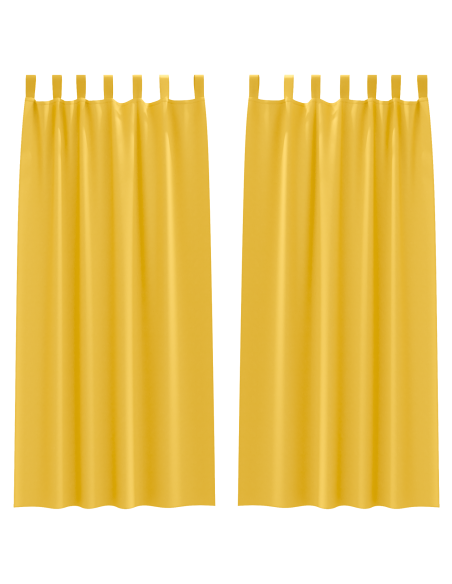 Tende con tende 2 pcs giallo senape 245 x 140 cm Poliestere