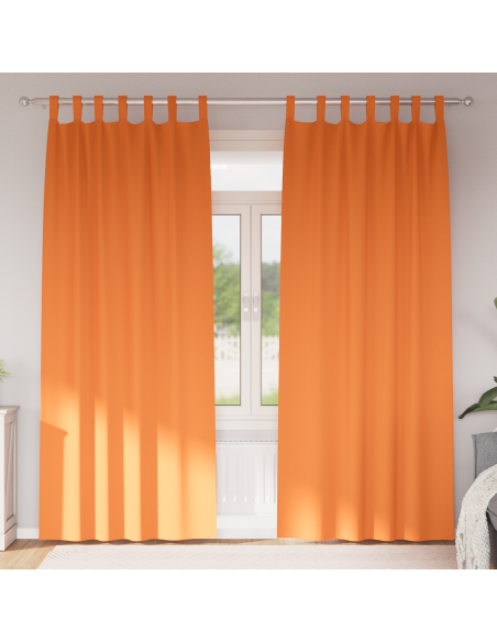 Tende con tende 2 pcs Arancione Vivo 245 x 140 cm Poliestere