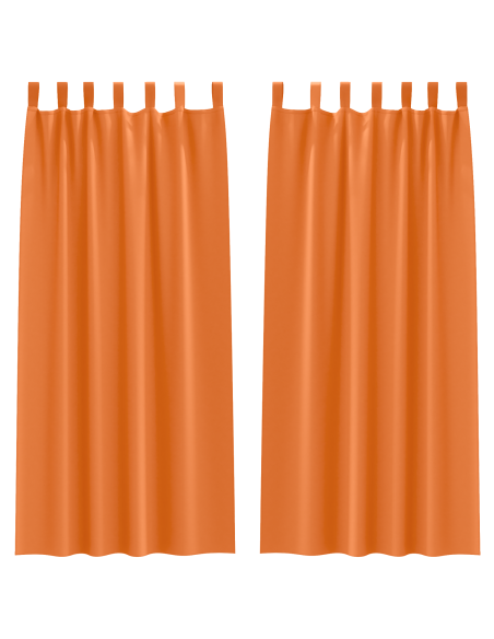 Tende con tende 2 pcs Arancione Vivo 260 x 140 cm Poliestere