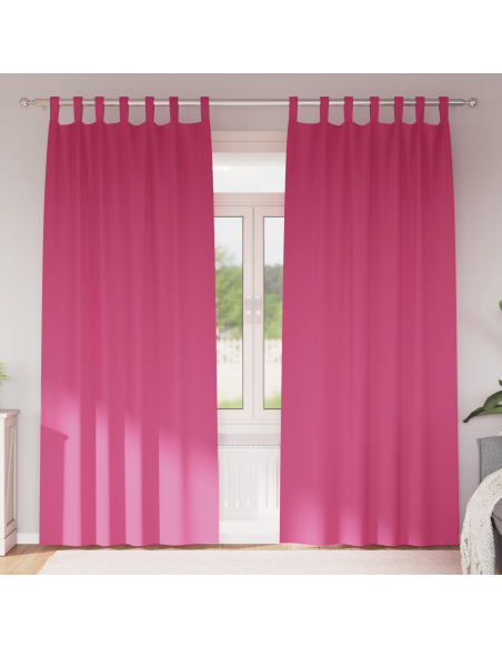 Tende Blackout con Anelli 2 pcs Rosa Vivo 245 x 140 cm